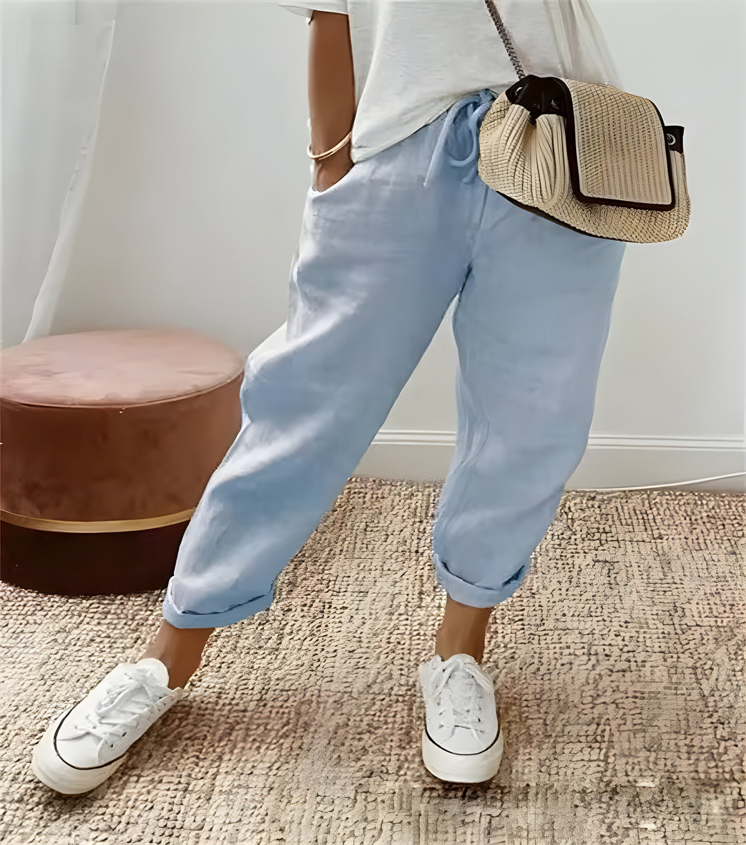 Lina | Chic breathable linen trousers beige