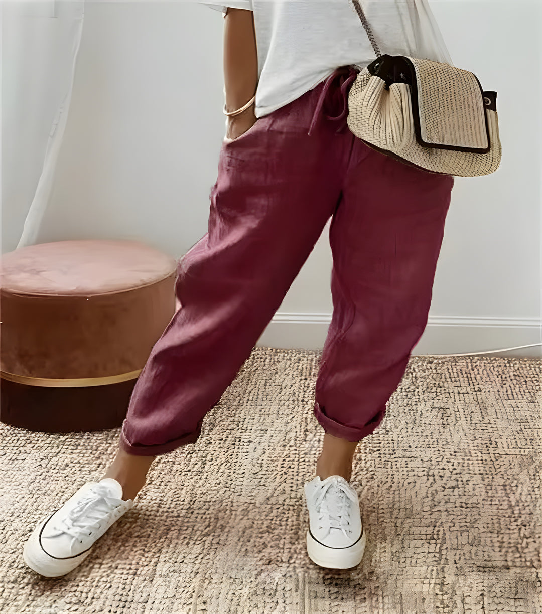 Lina | Chic breathable linen trousers beige