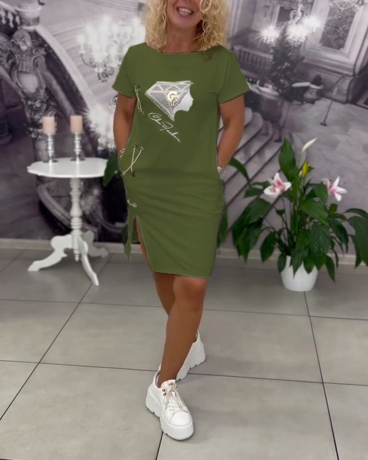 Samara Dress Printed Close-fitting Slit