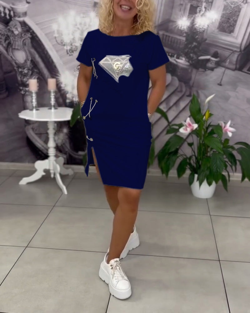 Samara Dress Printed Close-fitting Slit