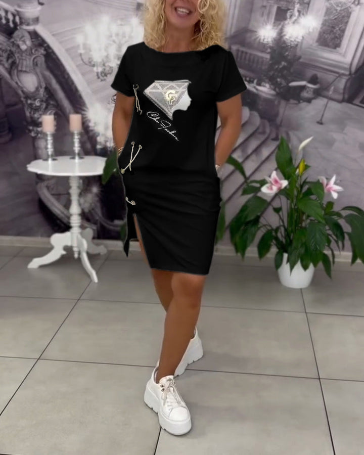 Samara Dress Printed Close-fitting Slit