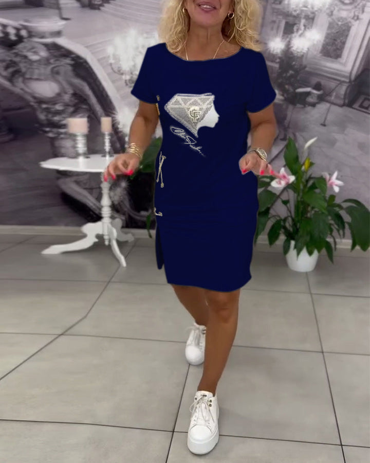 Samara Dress Printed Close-fitting Slit