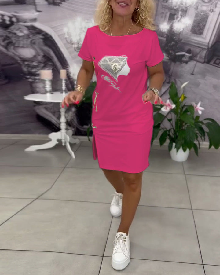 Samara Dress Printed Close-fitting Slit