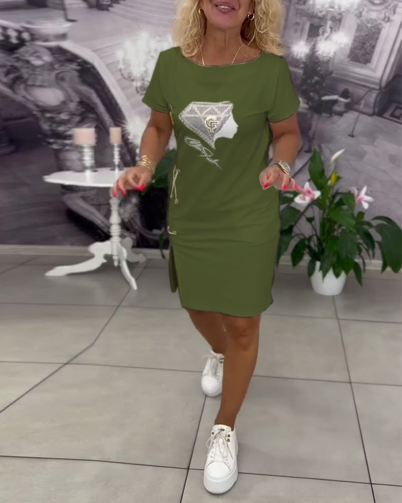 Samara Dress Printed Close-fitting Slit