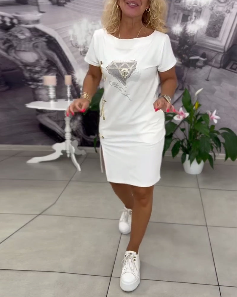 Samara Dress Printed Close-fitting Slit