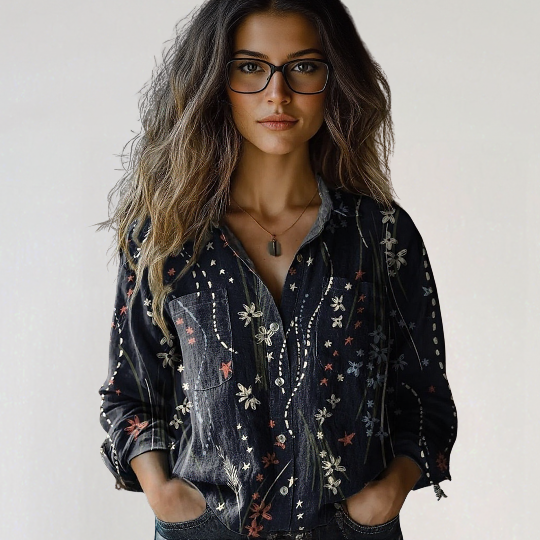 Natalia | Vintage Cotton Long Sleeve Shirt