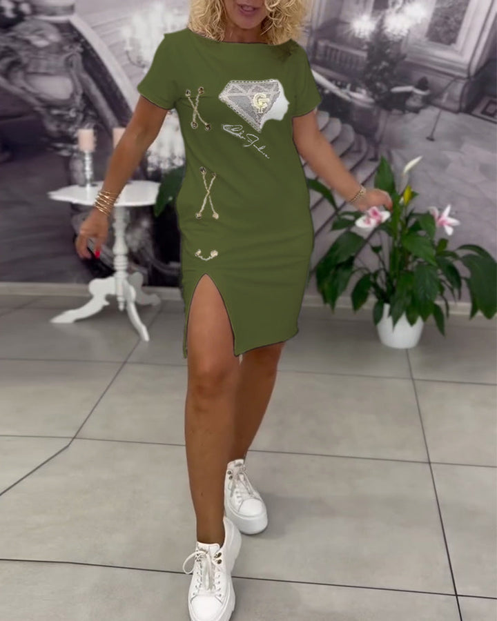 Samara Dress Printed Close-fitting Slit