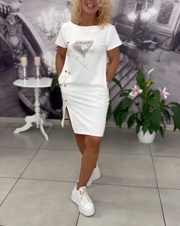 Samara Dress Printed Close-fitting Slit