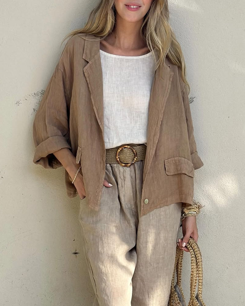 Elen - Flora Three-Piece Linen Set