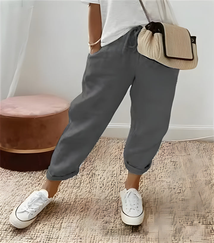 Lina | Chic breathable linen trousers beige