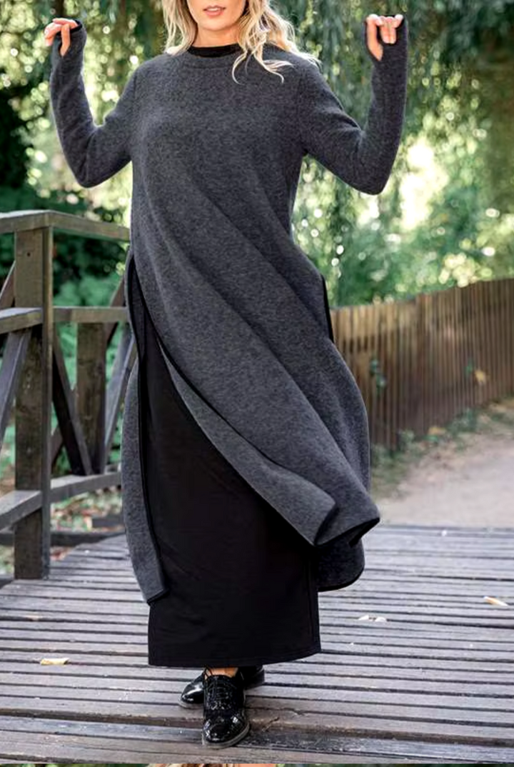 Hannah/ Elegant Pleated Maxi Dress