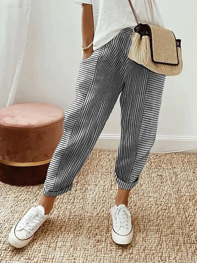 Klara | Striped trousers blue