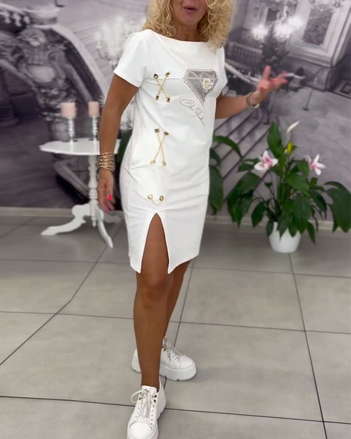 Samara Dress Printed Close-fitting Slit