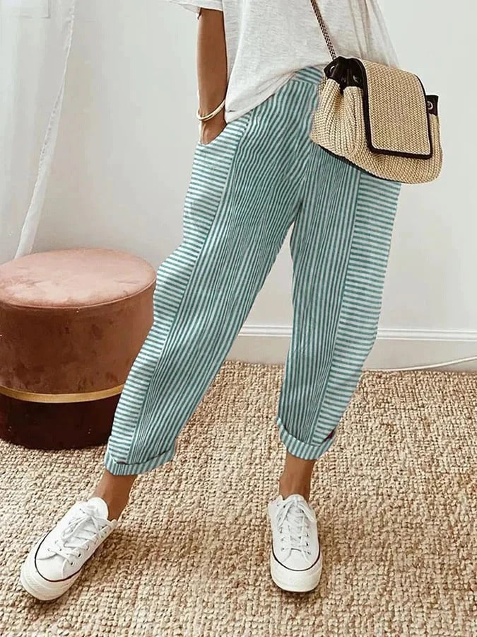 Klara | Striped trousers blue