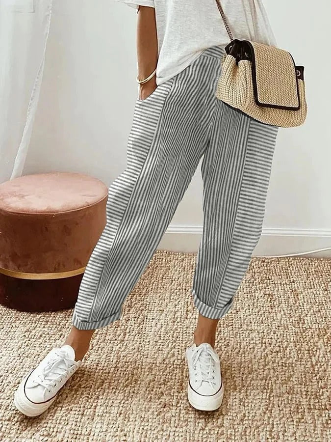 Klara | Striped trousers blue