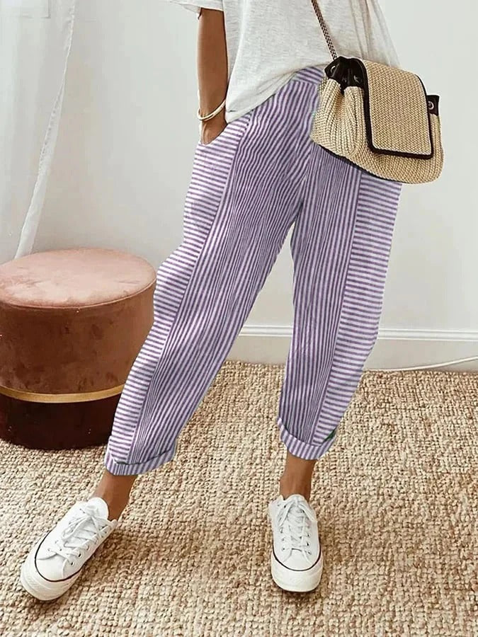 Klara | Striped trousers blue