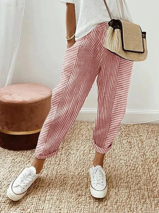 Klara | Striped trousers blue