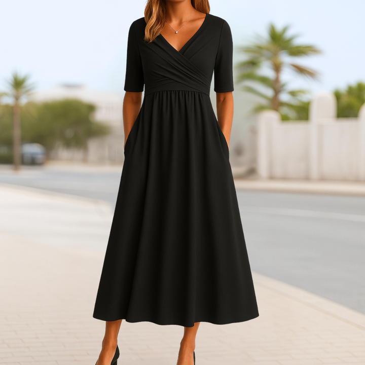 Paulina™ | Short-Sleeved Crossover Dress