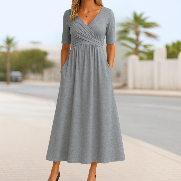 Paulina™ | Short-Sleeved Crossover Dress