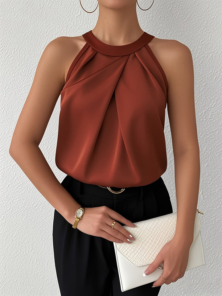 Davina™ | Elegant Satin Blouse with Open Shoulders
