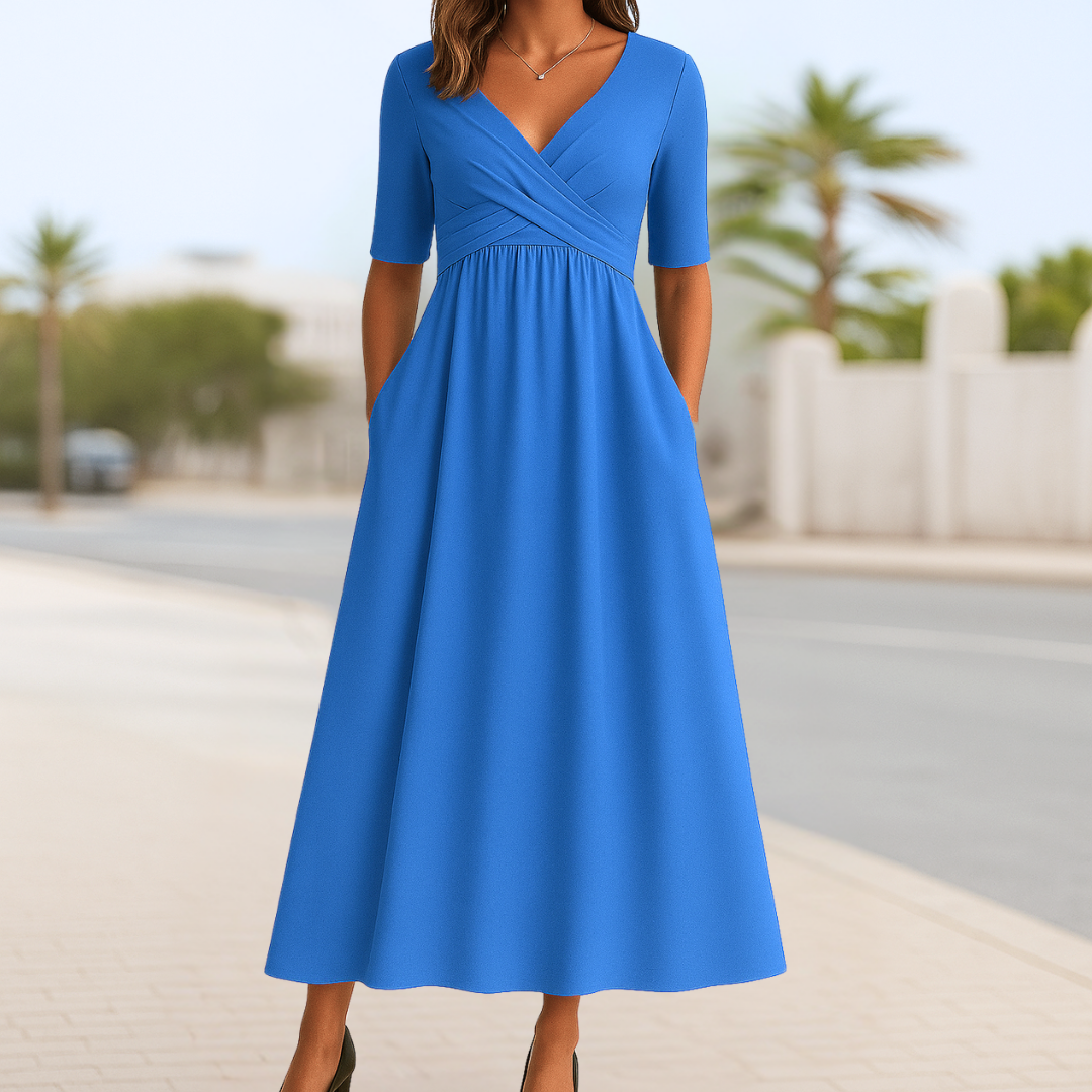 Paulina™ | Short-Sleeved Crossover Dress