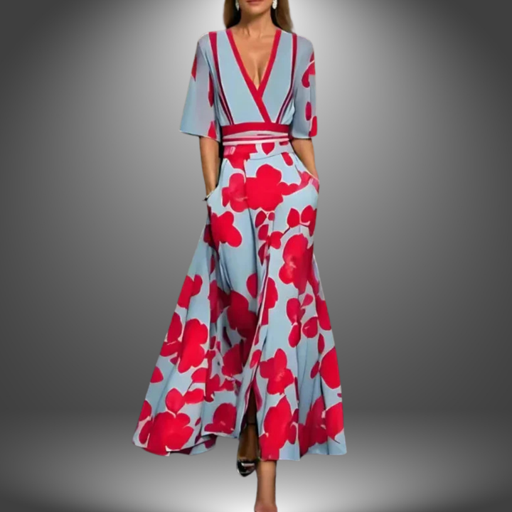 Molly | Chic Floral V-Neck Maxi Dress