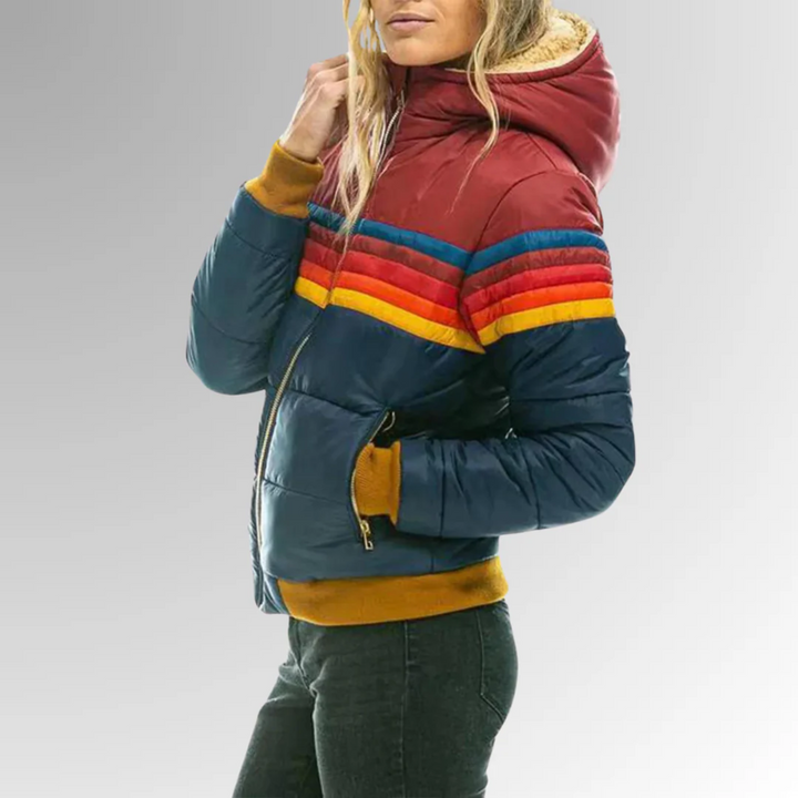 MICHELLE | RETRO STRIPED PUFFER JACKET