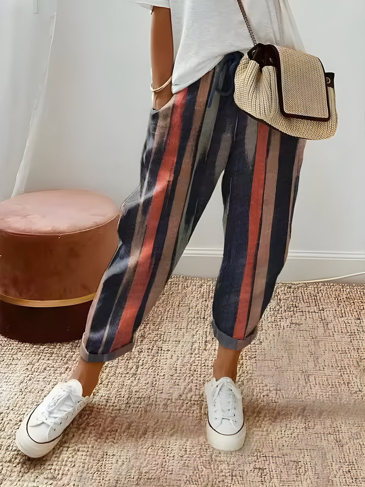 Vera | Chic breathable trouser with pattern gray