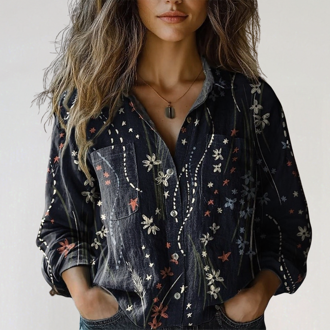 Natalia | Vintage Cotton Long Sleeve Shirt