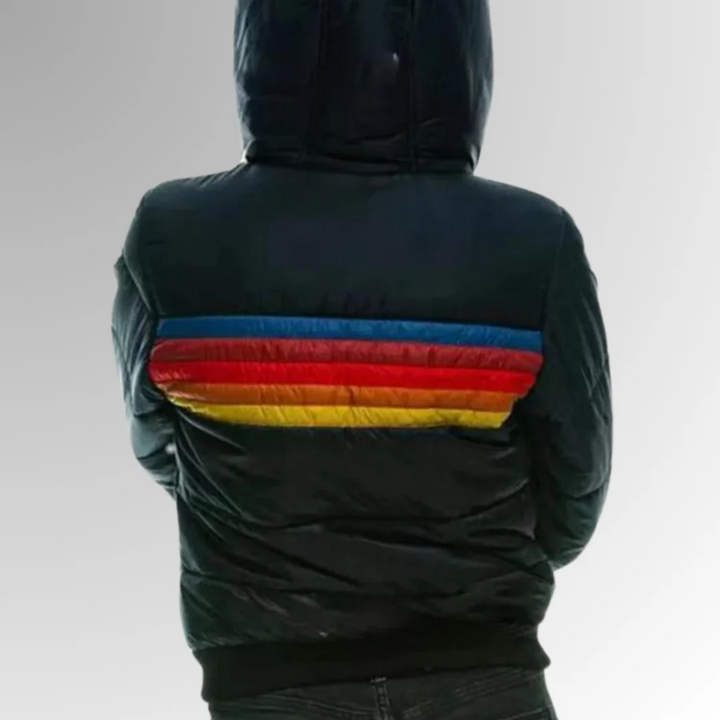 MICHELLE | RETRO STRIPED PUFFER JACKET