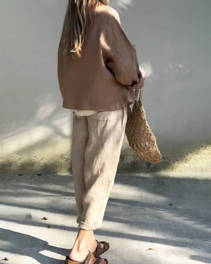 Elen - Flora Three-Piece Linen Set