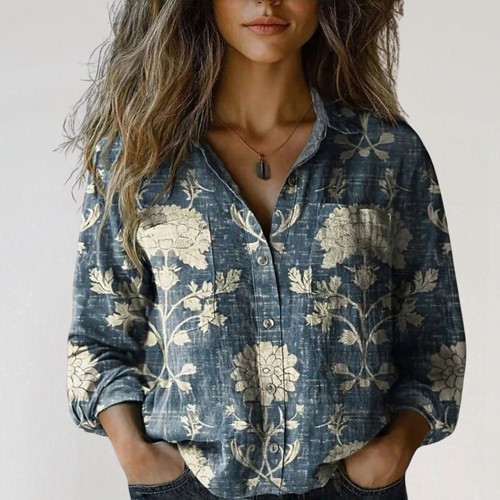 Natalia | Vintage Cotton Long Sleeve Shirt