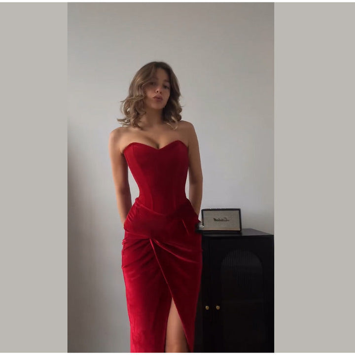 Ava/ Red Velvet Prom Dress