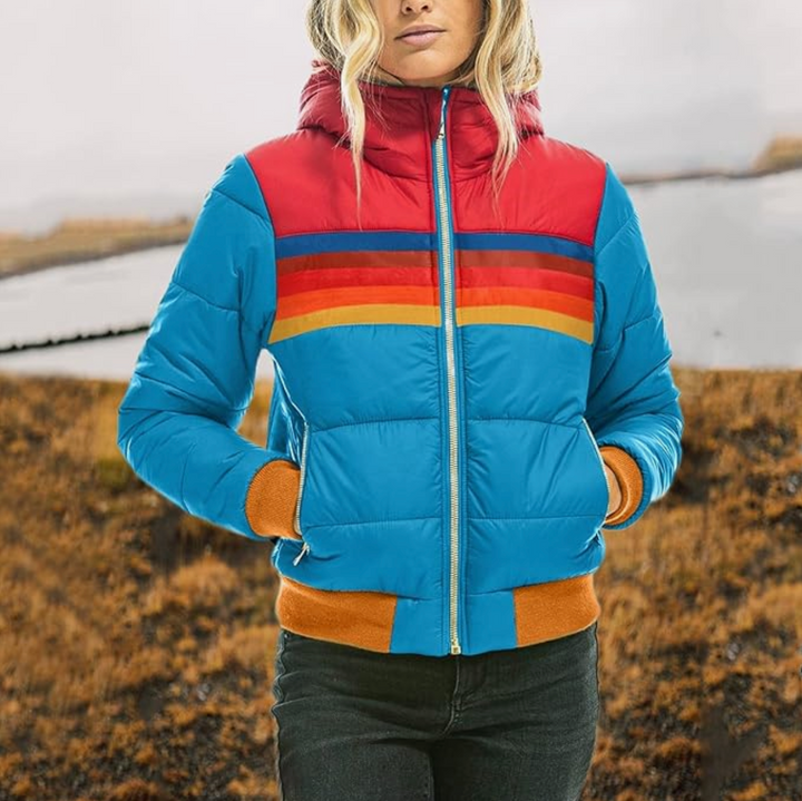 MICHELLE | RETRO STRIPED PUFFER JACKET