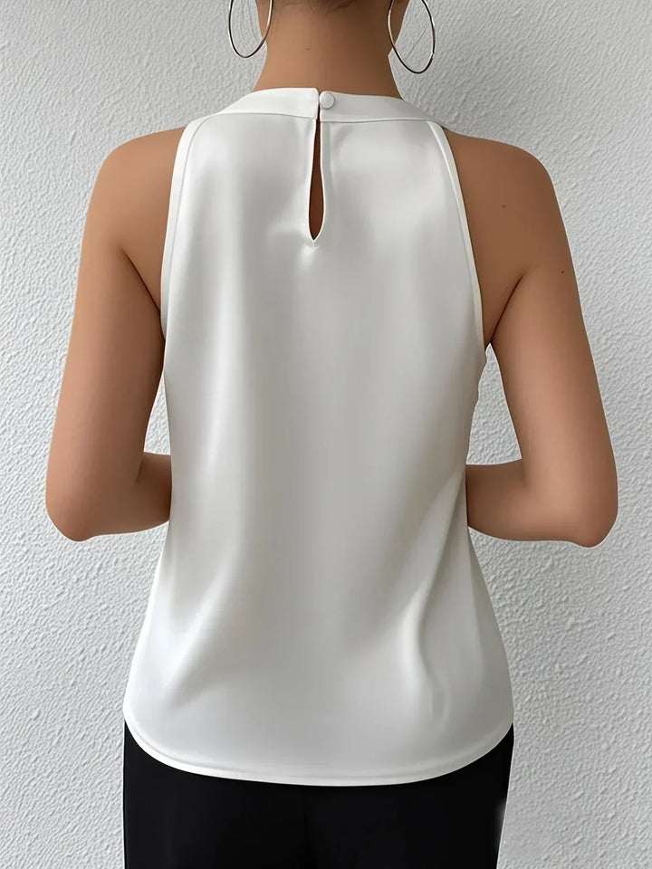 Davina™ | Elegant Satin Blouse with Open Shoulders